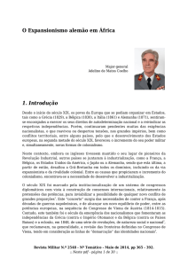 O Expansionismo alemão em África 1. Introdução