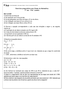Exercícios preparatórios para Exame de Matemática 7º ano