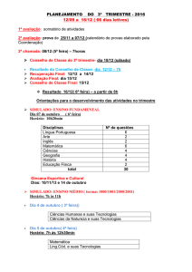 PLANEJAMENTO DO 3º TRIMESTRE - 2016 12/09 a 16/12 ( 66 dias