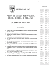 2003 - Dia 02 - Prova - Língua Portuguesa e Língua
