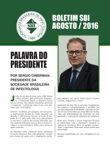 Boletim SBI: agosto 2016 - Sociedade Brasileira de Infectologia