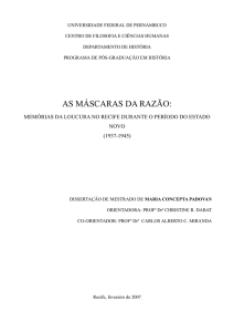 AS MÁSCARAS DA RAZÃO: