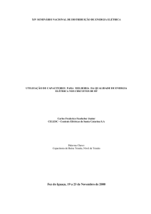 utilização de capacitores para melhoria da qualidade de