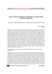 ética e estética, problemas de fronteiras: o diálogo entre filosofia e