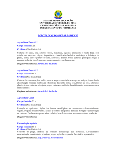 disciplinas do departamento - Universidade Federal do Piauí
