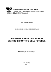 plano de marketing para o centro esportivo celd futebol