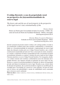 O código florestal e o uso da propriedade rural na