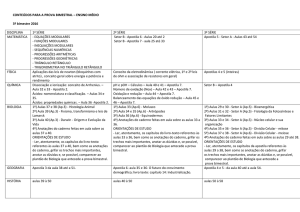 CONTEÚDOS PARA A PROVA BIMESTRAL – ENSINO MÉDIO 3º