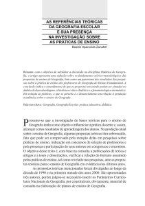 as referências teóricas da geografia escolar e sua presença na