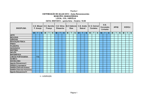 Distribuição de aulas 09/07/2015