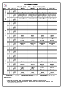 CALENDÁRIO DE PROVAS