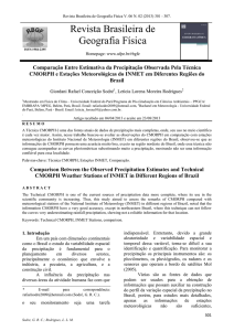 Comparação Entre Estimativa da Precipitação Observada Pela