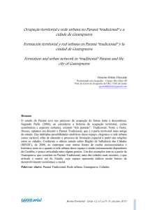 Ocupação territorial e rede urbana no Paraná