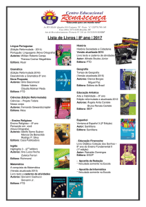 Lista de Livros | 8º ano | 2017