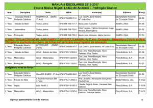 manuais adotados - Agrupamento de Escolas de Pedrógão Grande
