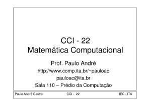 CCI - 22 Matemática Computacional Matemática - IEC