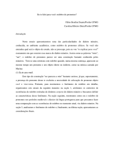 Eu te falei para você: redobro de pronomes? Fábio Bonfim