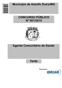Agente Comunitário de Saúde CONCURSO PÚBLICO Nº 001/2015