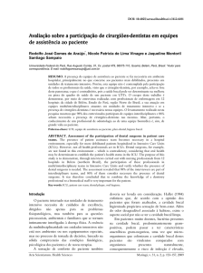 Avaliação sobre a participação de cirurgiões Avaliação sobre a