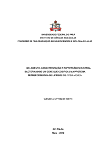 isolamento, caracterização e expressão em sistema bacteriano de