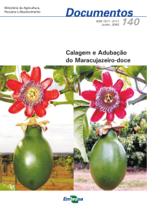 Calagem e adubação do maracujazeiro-doce.