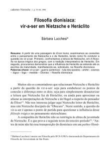 Filosofia dionisíaca: vir-a-ser em Nietzsche e Heráclito