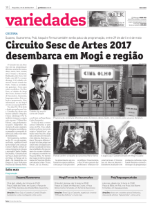 Circuito Sesc de Artes 2017 desembarca em Mogi e região