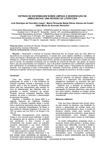 ROTINAS DE ENFERMAGEM SOBRE LIMPEZA E