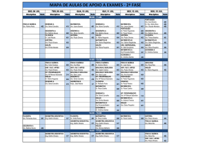 MAPA DE AULAS DE APOIO A EXAMES