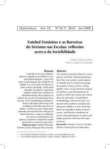 Futebol Feminino e as barreiras do Sexismo nas escolas: reflexões