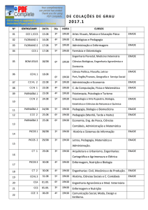 calendário de colações de grau