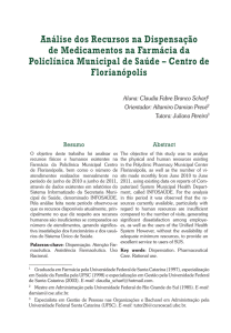 Análise dos Recursos na Dispensação de Medicamentos na