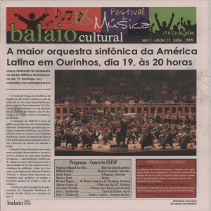 A maior orquestra sinfônica da América Latina em Ourinhos, dia 19