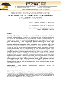 o processo de ensino/aprendizagem da criança indígena nos anos