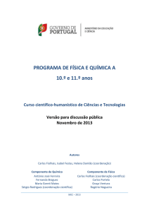 Programa e Metas Curriculares Física e Química A