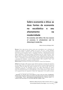 Sobre economia e ética: as duas fontes da economia na escolástica