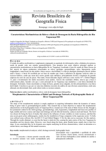 Características Morfométricas do Relevo e Rede de Drenagem da