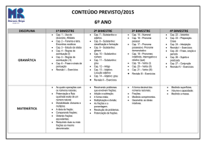 CONTEÚDO PREVISTO/2015 6º ANO