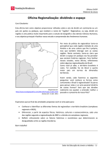 Oficina Regionalização - Dividindo o espaço brasileiro