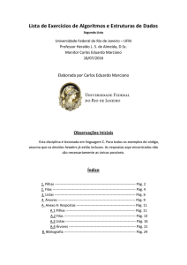 Lista de Exercícios de Algoritmos e Estruturas de Dados