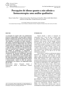 Percepções de idosas quanto a não adesão a farmacoterapia: uma