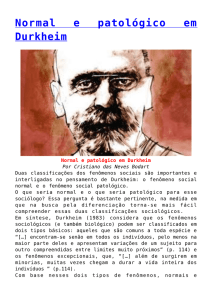 Normal e patológico em Durkheim,O Suicídio em Durkheim: alguns