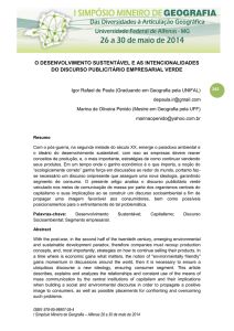 As verdades por trás do discurso socioambiental - Unifal-MG