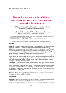 Determinantes sociais de saúde e a ocorrência de câncer oral: uma