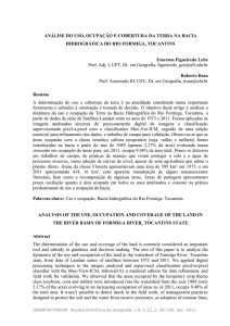 ANÁLISE DO USO, OCUPAÇÃO E COBERTURA DA TERRA NA
