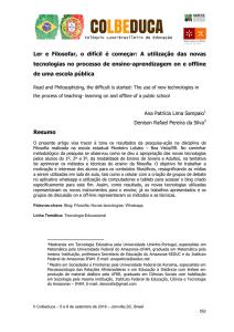 Ler e Filosofar, o difícil é começar: A utilização das novas