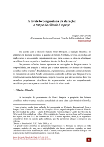 A intuição bergsoniana da duração: o tempo da ciência é