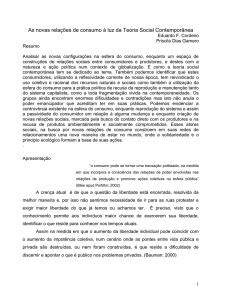 As novas relações de consumo à luz da Teoria Social Contemporânea