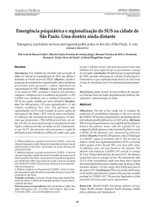 Emergência psiquiátrica e regionalização do SUS na cidade de São