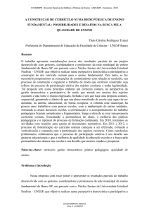 a construção de currículo numa rede pública de ensino